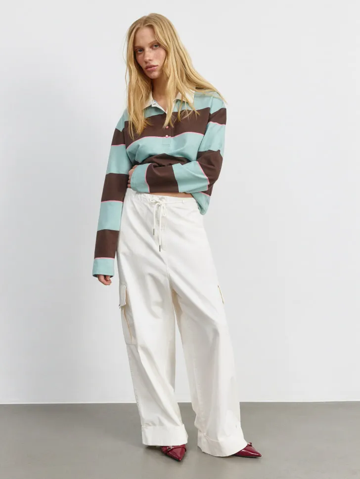 Брюки карго SELA Young, белый, арт. 4085