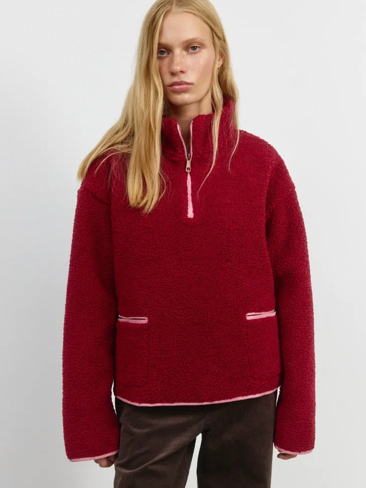 Плюшевая толстовка SELA Young, бордовый, арт. 4087