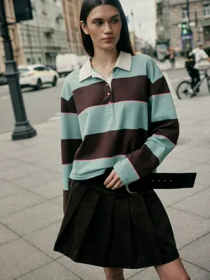 Джемпер-поло оверсайз SELA Young, разноцветный, арт. 4089