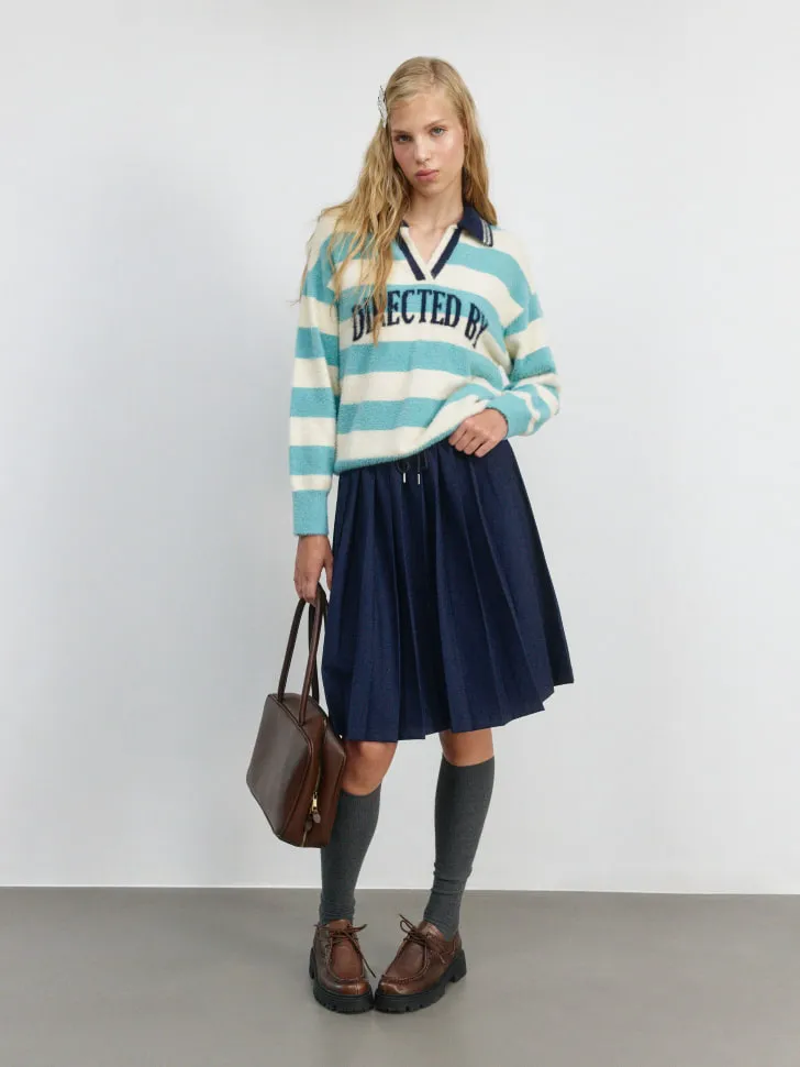 Юбка в складку SELA Young, синий, арт. 4098