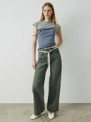 Прямые джинсы Sela Young, зеленый, арт. 40981