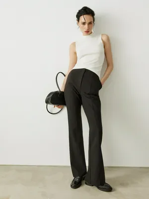 Брюки клеш SELA со стрелками, черный, арт. 40982