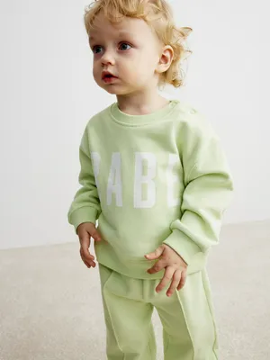 Свитшот Sela с принтом для малышей, зеленый, арт. 40994