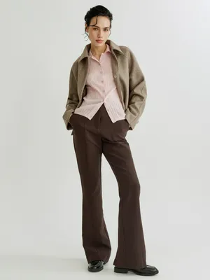 Брюки клеш Sela со стрелками, коричневый, арт. 40995