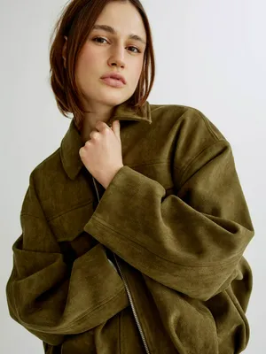 Куртка Sela из искусственной замши, хаки, арт. 40996