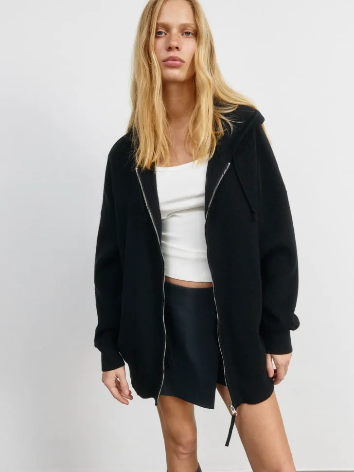 Вязаная толстовка оверсайз SELA Young, черный, арт. 4115