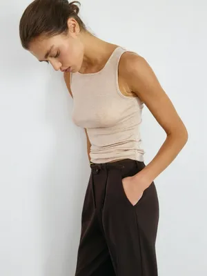 Топ в рубчик с содержанием шерсти, арт. 4117