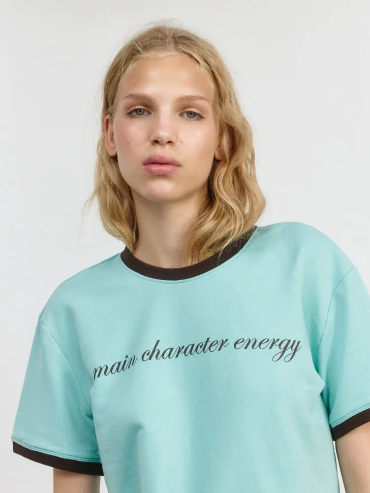 Футболка с принтом SELA Young, голубой, арт. 4118