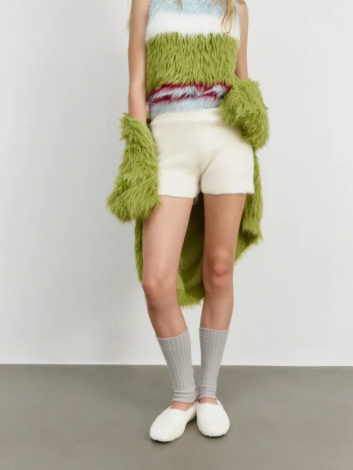 Пушистые шорты, белый, арт. 4132