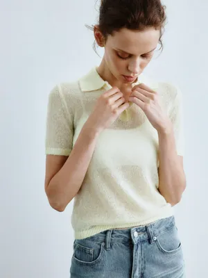 Вязаное поло с шерстью и мохером, арт. 4138