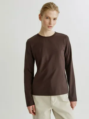 Базовый лонгслив SELA, коричневый, арт. 41391