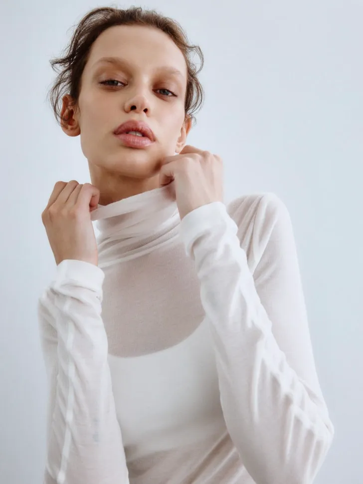 Лонгслив из лиоцелла, белый, арт. 4140