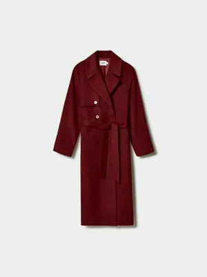 Пальто SELA двубортное, бордовый, арт. 41415