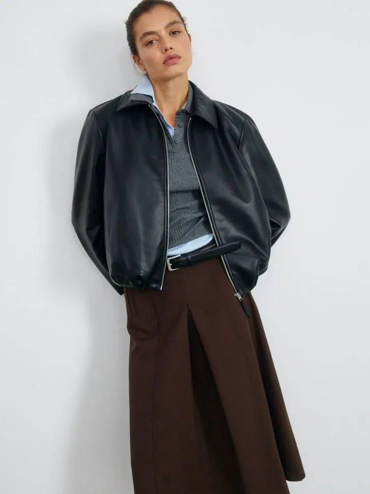 Куртка из экокожи, черный, арт. 4153