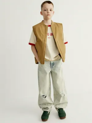 Джинсы багги детские SELA, голубой, арт. 41652