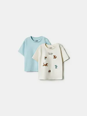 Набор из 2 футболок SELA для малышей, разноцветный, арт. 41658