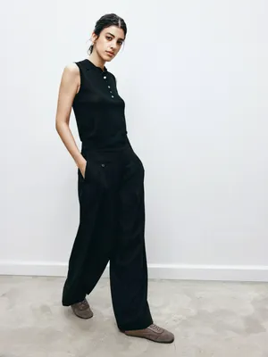 Брюки SELA широкие костюмные, черный, арт. 41661