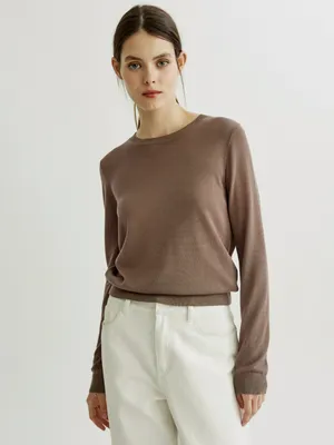 Вязаный джемпер Sela, коричневый, арт. 41674