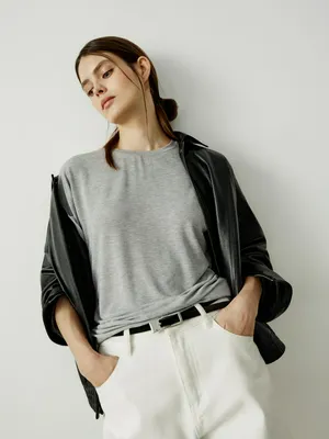 Футболка SELA из смесового тенселя с шерстью, серый, арт. 41685