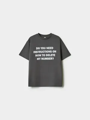 Футболка оверсайз SELA для девочек с принтом, серый, арт. 41701