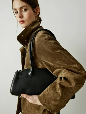 Сумка Sela из фактурной экокожи, черный, арт. 41713