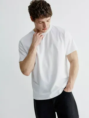 Набор из 2 футболок SELA Regular Fit, белый, арт. 41781