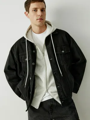 Джинсовая куртка Sela оверсайз, черный, арт. 41785