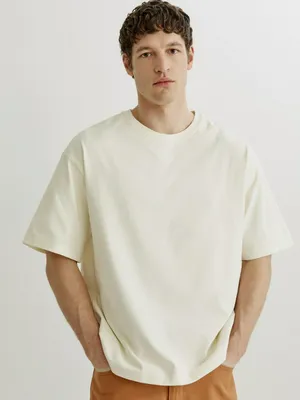 Базовая футболка SELA MAX OVERSIZE FIT, бежевый, арт. 41813