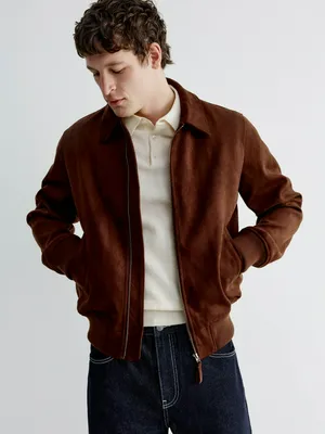 Замшевый бомбер Sela, коричневый, арт. 41838
