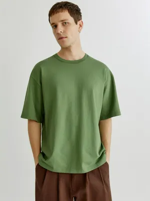 Футболка SELA Базовая оверсайз, хаки, арт. 41845