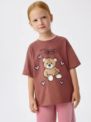 Футболка оверсайз с принтом для девочек, арт. 4192