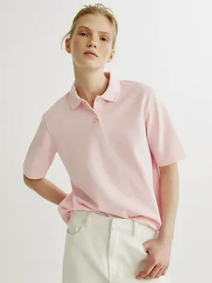 Поло Sela базовое с коротким рукавом, белый, арт. 41989