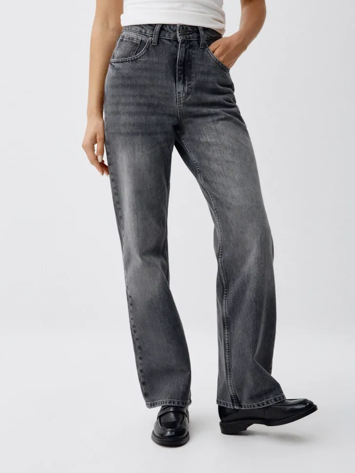 Джинсы 411 WIDE LEG, серый, арт. 4199