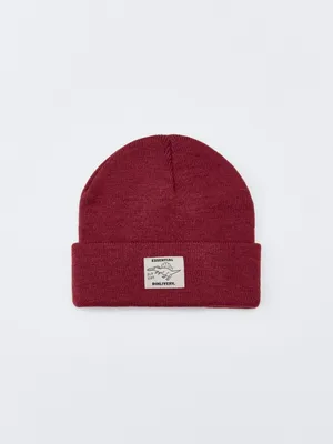 Шапка-бини с патчем детская, бордовый, арт. 4200