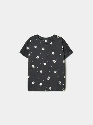 Футболка SELA с принтом для девочек, серый, арт. 42008