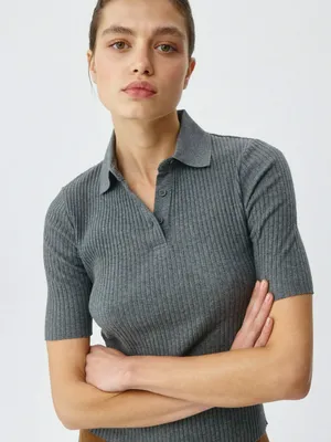 Поло с короткими рукавами, серый, арт. 4201