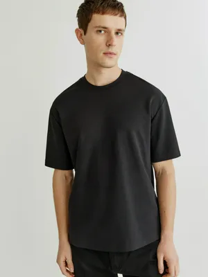 Базовая футболка SELA прямого кроя, черный, арт. 42037