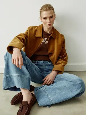 Джинсы SELA широкие с подворотом, синий, арт. 42046