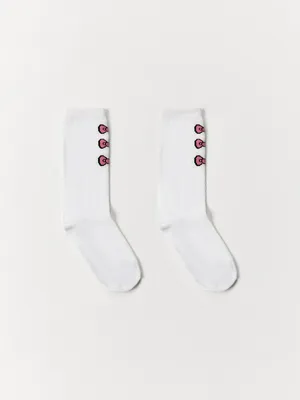 Белые гольфы с принтом для девочек, арт. 4219