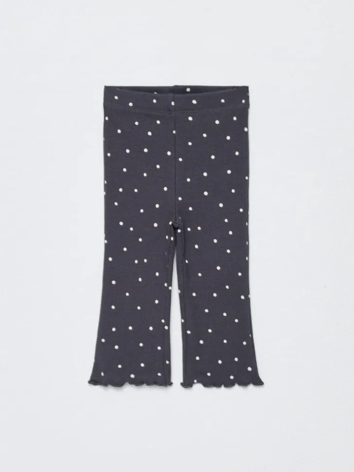 Трикотажные брюки клеш в рубчик для малышей, серый, арт. 4225