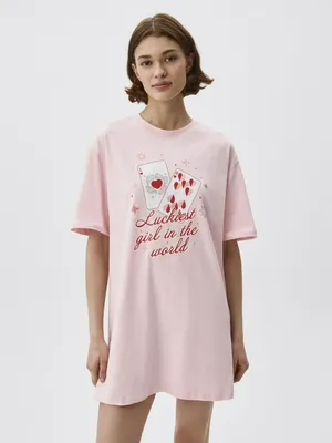 Ночная сорочка SELA с принтом, розовый, арт. 42263