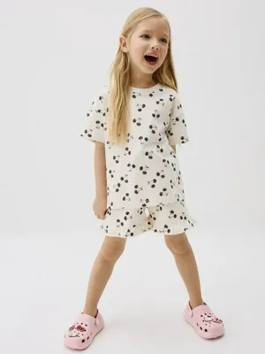 Комплект SELA для девочек с принтом Вишенки, разноцветный, арт. 42271