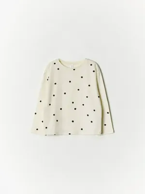 Лонгслив SELA с принтом для девочек, белый, арт. 42272