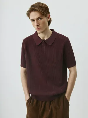 Поло SELA с коротким рукавом, бордовый, арт. 42288