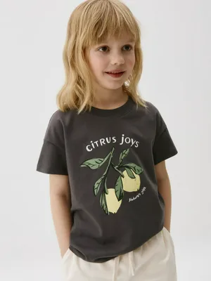 Футболка SELA с принтом для девочек, серый, арт. 42289