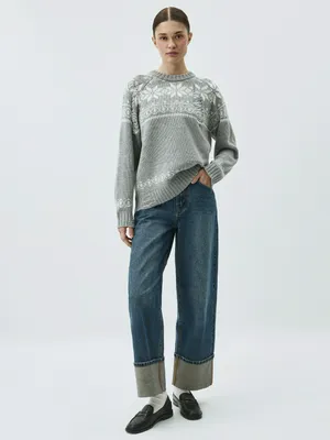 Джинсы Sela Slouchy с подворотами, синий, арт. 42304