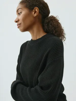 Базовый вязаный джемпер SELA, черный, арт. 42306