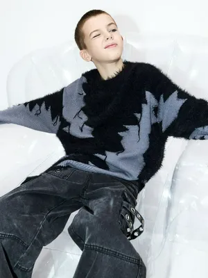 Джемпер SELA пэчворк для мальчиков, разноцветный, арт. 42322