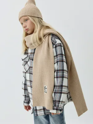 Объемный детский шарф SELA, бежевый, арт. 42328