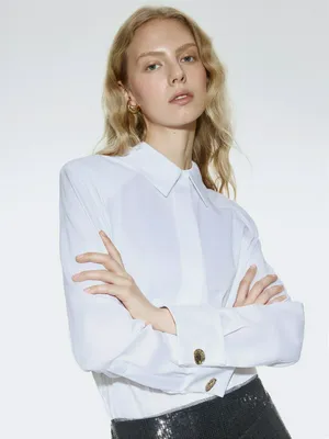 Приталенная рубашка SELA, белый, арт. 42329